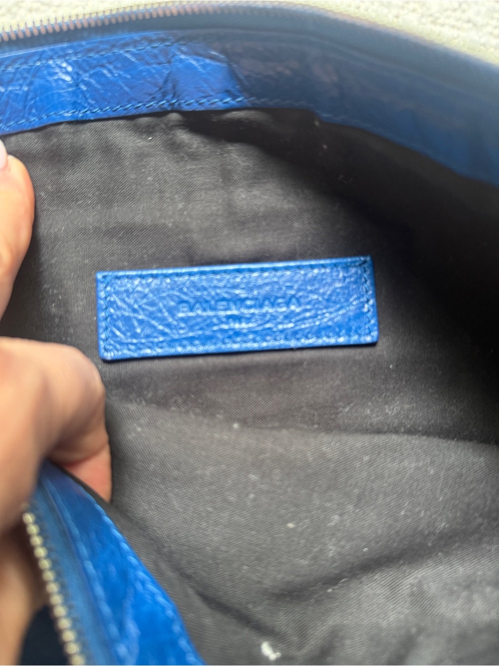 Balenciaga Electric Blue Leather Zip Pouch - Picture 2 of 5